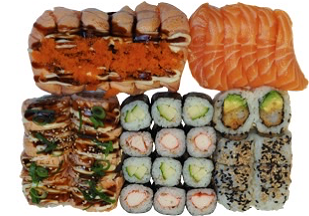 Flamed sushi box (40 stuks)