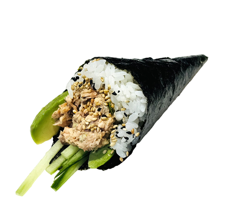 Hand roll grilled salmon