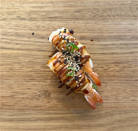 Flaming cheese ebi Nigiri