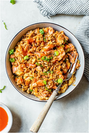 happy salmon fried rice
