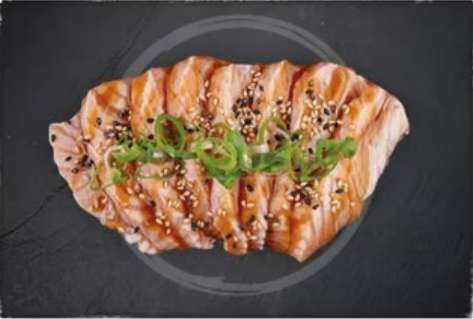 Salmon flamed 5 stuks