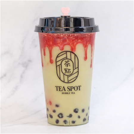 Strawberry matcha milk tea