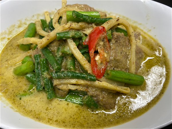 Green curry met  soya protein