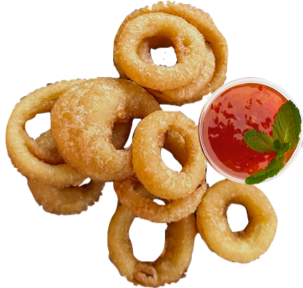 Crispy Union rings (NEW!) met chilisaus