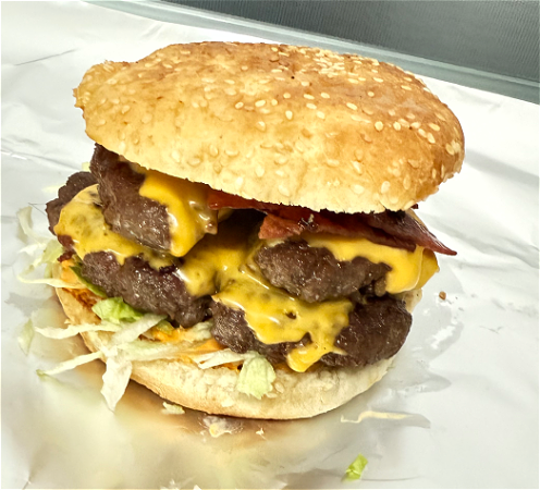 Kalfsbacon burger double menu