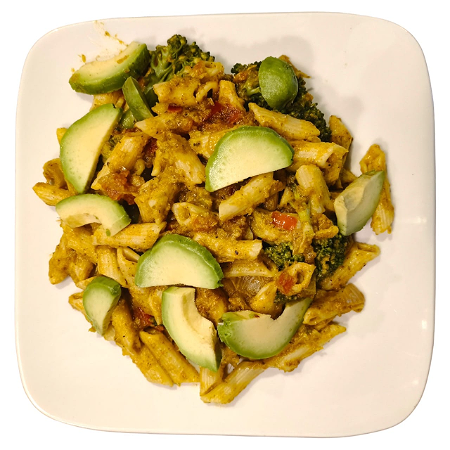 Vegan Pasta met Pesto, Broccoli en Avocado Menu