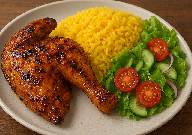 Gegrilde kip met rijst