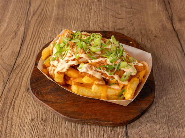 Loaded fries spicy chicken