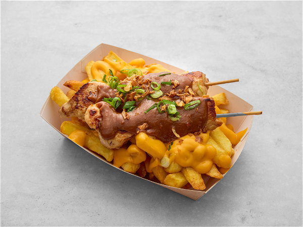 Loaded fries kip saté