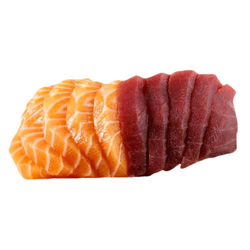 Tonijn en zalm sashimi