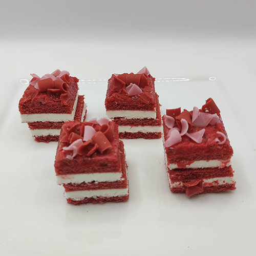 Red raspberry mini opera cake 4 stuks