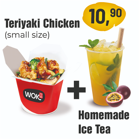 Teriyaki Chicken (small size) + Homemade Iced Tea Passionfruit