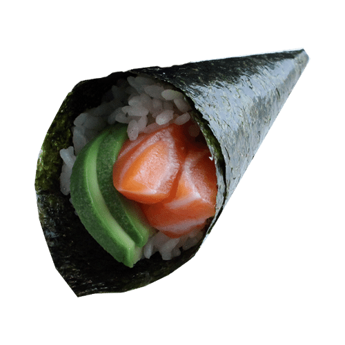 Avocado salmon temaki