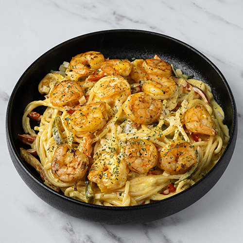 Creamy cajun grilled shrimp pasta