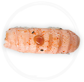 Flamed salmon nigiri