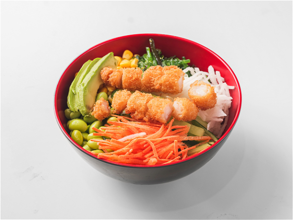 Poké bowl ebi tempura