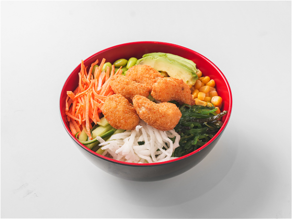 Poké bowl vegan ebi fry