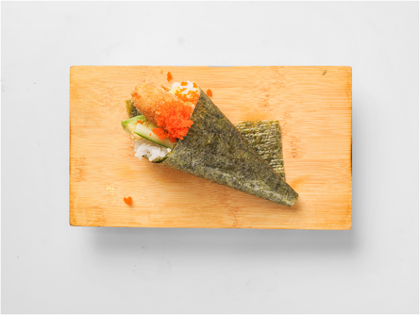 Ebi tempura temaki