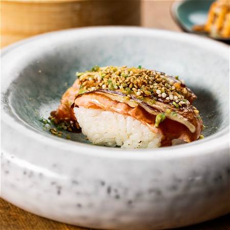 Flamed Salmon Nigiri