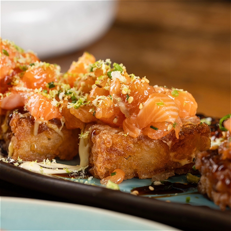 CRISPY - RICE - TRUFFLED SALMON